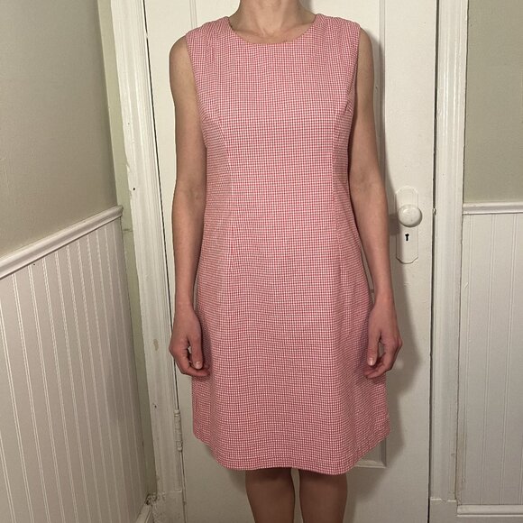 Vintage L.L. Bean Pink Gingham Mini Dress - Picture 2 of 7